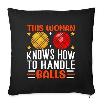 Funny Bocce Game - Sofa pillowcase 17,3'' x 17,3'' (45 x 45 cm) - black - Front