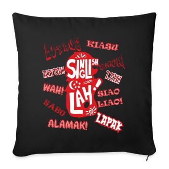 ARGOT DE SINGAPOUR, SINGLISH - Housse de coussin décorative 45 x 45 cm - noir - Devant