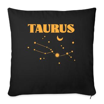 Astrology Taurus Zodiac Sign Esoteric Sign - Sofa pillowcase 17,3'' x 17,3'' (45 x 45 cm) - black - Front