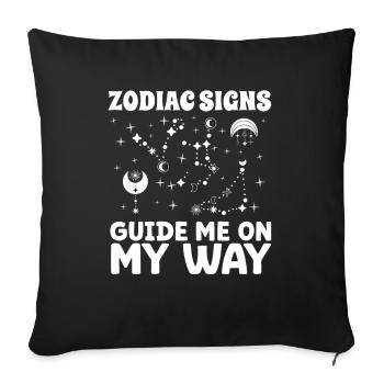 Astrologie Signes du zodiaque Guide Sur mon chemin Ésotérisme - Housse de coussin décorative 45 x 45 cm - noir - Devant