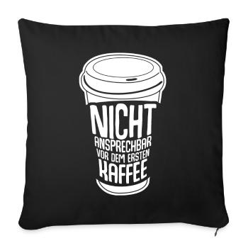 Kaffee Kaffeebecher Kaffeetrinker - Sofakissenbezug 45 x 45 cm - Schwarz - Vorne