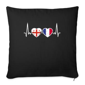 Georgia France Vintage Heartbeat Flag - Sofa pillowcase 17,3'' x 17,3'' (45 x 45 cm) - black - Front