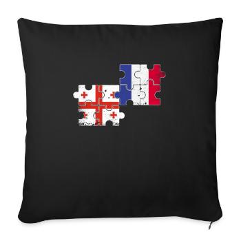 Georgia France Vintage Heartbeat Flag - Sofa pillowcase 17,3'' x 17,3'' (45 x 45 cm) - black - Front