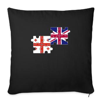 Georgia UK Flag British Georgian - Sofa pillowcase 17,3'' x 17,3'' (45 x 45 cm) - black - Front