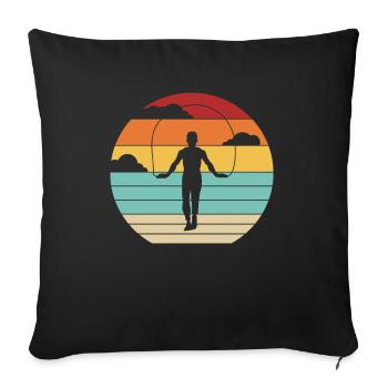 Vitesse de saut rétro saut saut professionnel - Housse de coussin décorative 45 x 45 cm - noir - Devant