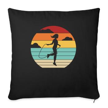 Rétro Skipping Vitesse de saut Saut professionnel - Housse de coussin décorative 45 x 45 cm - noir - Devant