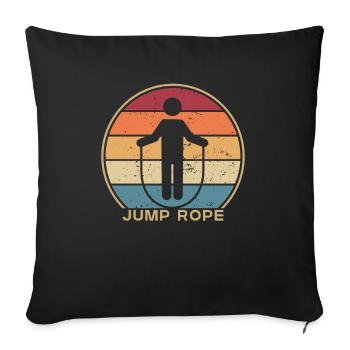 Corde à sauter rétro Sauter Vitesse de saut Corde à sauter - Housse de coussin décorative 45 x 45 cm - noir - Devant
