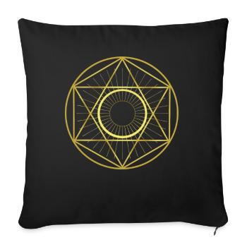 Graphic - Circle - Star - Geometry - Sofa pillowcase 17,3'' x 17,3'' (45 x 45 cm) - black - Front