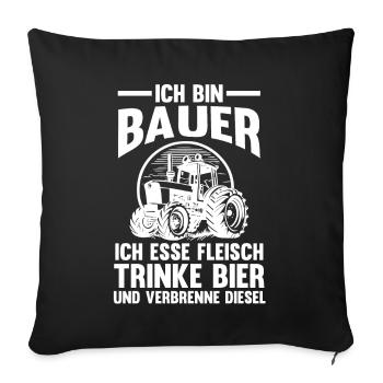 Landwirtschaft Landwirt Traktor Bauernhof Bier Bau - Sofakissenbezug 45 x 45 cm - Schwarz - Vorne