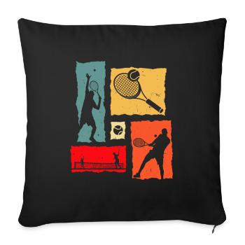 Tennis Rétro - Housse de coussin décorative 45 x 45 cm - noir - Devant