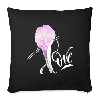 Rose-bellied parakeet, Bourkes parakeet funny saying - Sofa pillowcase 17,3'' x 17,3'' (45 x 45 cm) - black - Front