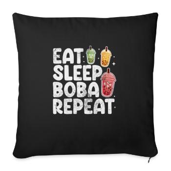 Bubble Tea Boba Tea Kawaii Cadeau - Housse de coussin décorative 45 x 45 cm - noir - Devant