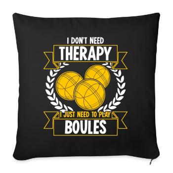 Boule Boccia Joke Pétanque - Housse de coussin décorative 45 x 45 cm - noir - Devant