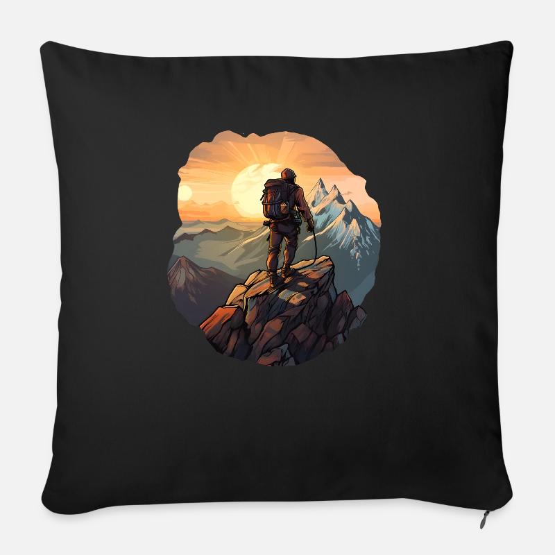 Bergsteigen - Sofakissenbezug 45 x 45 cm - Schwarz