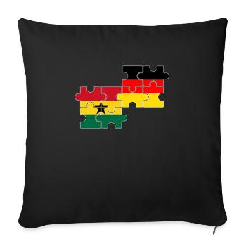 Ghana Allemagne Drapeau Ghanéens allemands - Housse de coussin décorative 45 x 45 cm - noir - Devant