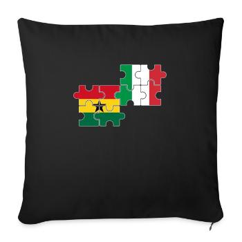 Ghana Italie Drapeau Ghanéens italiens - Housse de coussin décorative 45 x 45 cm - noir - Devant