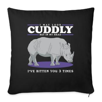Rhinoceros Rhinoceros Rhinos Gift - Sofa pillowcase 17,3'' x 17,3'' (45 x 45 cm) - black - Front