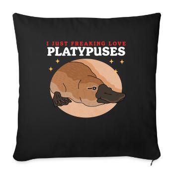 Platypus Platypus Platypus Gift - Sofa pillowcase 17,3'' x 17,3'' (45 x 45 cm) - black - Front