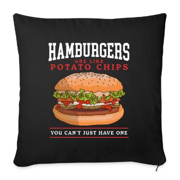 Hamburger Fast Food Burger Fast Food Gift - Sofa pillowcase 17,3'' x 17,3'' (45 x 45 cm) - black - Front