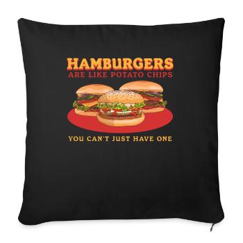 Hamburg Fast Food | Burger Fast Food Gift - Sofa pillowcase 17,3'' x 17,3'' (45 x 45 cm) - black - Front