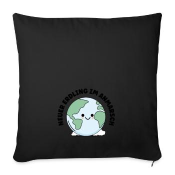 Neuer Erdling im Anmarsch - Baby Ankündigung - Sofakissenbezug 45 x 45 cm - Schwarz - Vorne