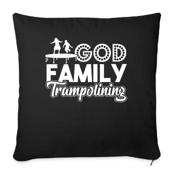 Trampolining God Family Trampolining - Sofa pillowcase 17,3'' x 17,3'' (45 x 45 cm) - black - Front