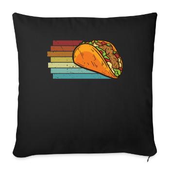 Rétro Hard Shell Al Pastor Assaisonnement Taco Lover - Housse de coussin décorative 45 x 45 cm - noir - Devant