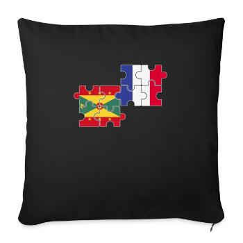 Grenada France Flag French Grenaders - Sofa pillowcase 17,3'' x 17,3'' (45 x 45 cm) - black - Front
