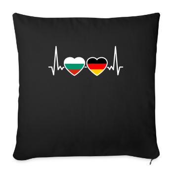 Bulgaria Germany Heartbeat Flag Bulgaria - Sofa pillowcase 17,3'' x 17,3'' (45 x 45 cm) - black - Front