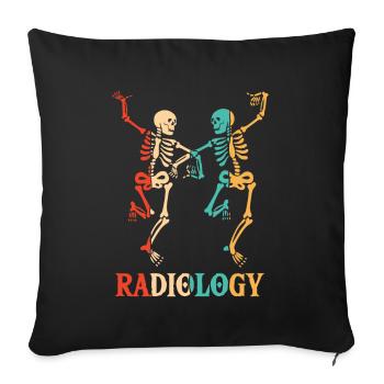 Rétro Radiographe Radiologie Infirmière Technologue - Housse de coussin décorative 45 x 45 cm - noir - Devant