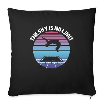 The Sky is No Limit Trampoline Backflip - Sofa pillowcase 17,3'' x 17,3'' (45 x 45 cm) - black - Front