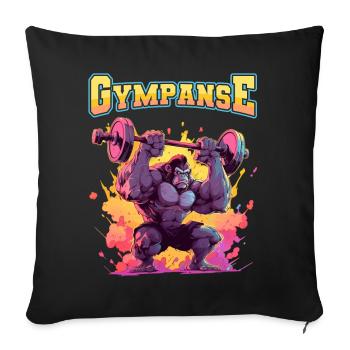 Gympanse Bodybuilding Weight Training Fitness Memes - Sofa pillowcase 17,3'' x 17,3'' (45 x 45 cm) - black - Front