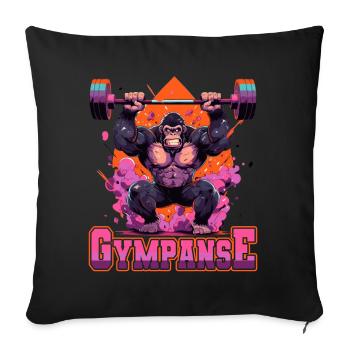 Gympanse Bodybuilding Weight Training Fitness Memes - Sofa pillowcase 17,3'' x 17,3'' (45 x 45 cm) - black - Front