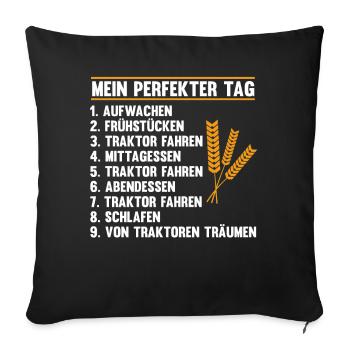 Landwirtschaft Bauer Landwirt - Sofakissenbezug 45 x 45 cm - Schwarz - Vorne