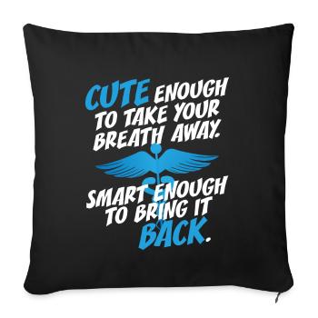 Cute Enough To Take Your Breath Away Arzt Ärztin - Sofa pillowcase 17,3'' x 17,3'' (45 x 45 cm) - black - Front