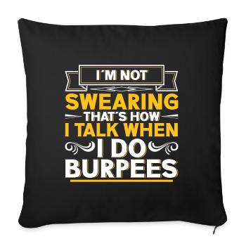 Burpees Exercices Entraînement - Housse de coussin décorative 45 x 45 cm - noir - Devant