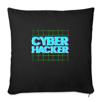 Hacker Coder Computerfreak Nerd Hacking Geschenk - Sofakissenbezug 45 x 45 cm - Schwarz - Vorne