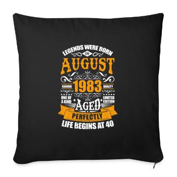 40th birthday - Sofa pillowcase 17,3'' x 17,3'' (45 x 45 cm) - black - Front