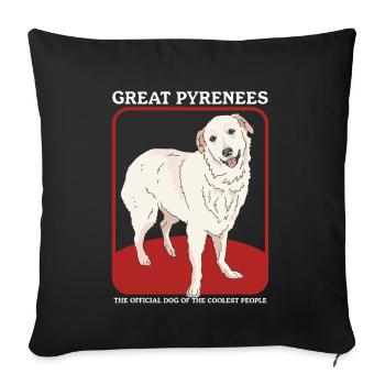Chien de montagne des Pyrénées | Cadeau du propriétaire de chien - Housse de coussin décorative 45 x 45 cm - noir - Devant