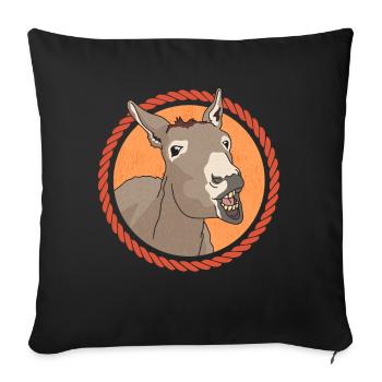 Propriétaire d’âne âne, Amoureux de l’âne, Cadeau d’âne - Housse de coussin décorative 45 x 45 cm - noir - Devant