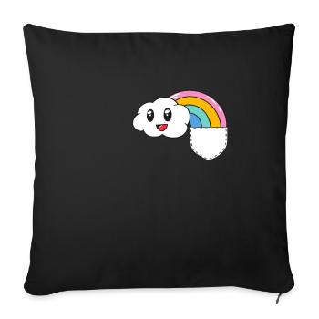 Funny Rainbow Bag Kawaii Cute Cloud - Sofa pillowcase 17,3'' x 17,3'' (45 x 45 cm) - black - Front