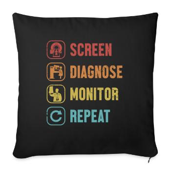 Eat Sleep Monitor Repeat Radiographer Radiologist - Sofa pillowcase 17,3'' x 17,3'' (45 x 45 cm) - black - Front