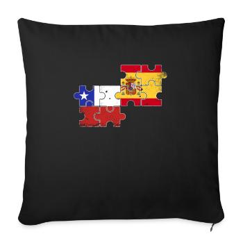 Chili Espagne Drapeau Vintage Espagnol Chilien - Housse de coussin décorative 45 x 45 cm - noir - Devant