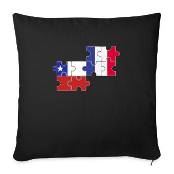 Chile France Flag French Chilean - Sofa pillowcase 17,3'' x 17,3'' (45 x 45 cm) - black - Front