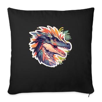 Dinosaur Trex Dinos Dinosaur Dino Baby - Sofa pillowcase 17,3'' x 17,3'' (45 x 45 cm) - black - Front