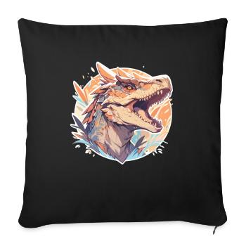 Dinosaur Trex Dinos Dinosaur Dino Baby - Sofa pillowcase 17,3'' x 17,3'' (45 x 45 cm) - black - Front