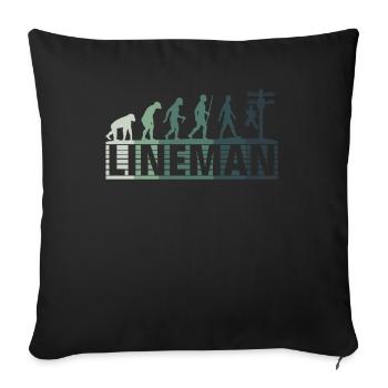 Retro Electrician Evolution - - Sofa pillowcase 17,3'' x 17,3'' (45 x 45 cm) - black - Front