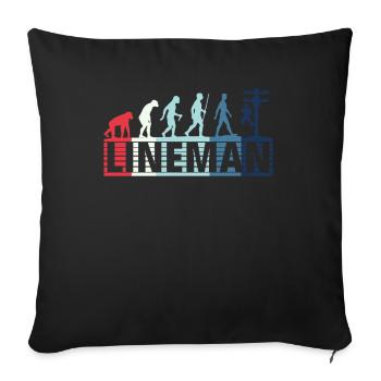 Retro Electrician Evolution - - Sofa pillowcase 17,3'' x 17,3'' (45 x 45 cm) - black - Front