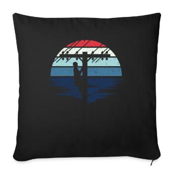 Retro Elektroinstallateur - Leitungsmonteur - Sofakissenbezug 45 x 45 cm - Schwarz - Vorne