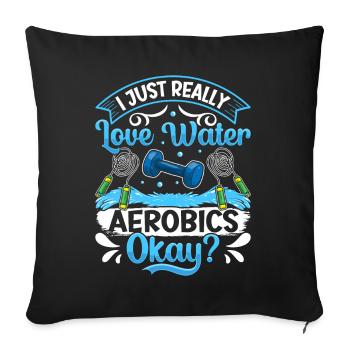 Conception d’exercices aérobiques - Housse de coussin décorative 45 x 45 cm - noir - Devant